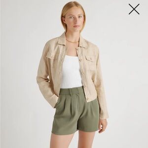 Quince Stretch Crepe Pleated Shorts